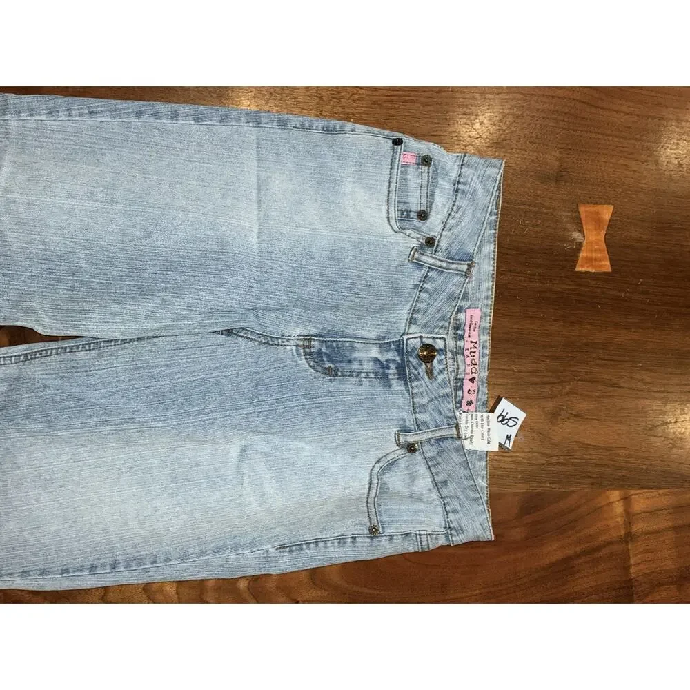 Vintage 90s, Y2K Mudd jeans Jr 3 Blue Low/Mid Rise Denim Flared / Bell‎ Leg